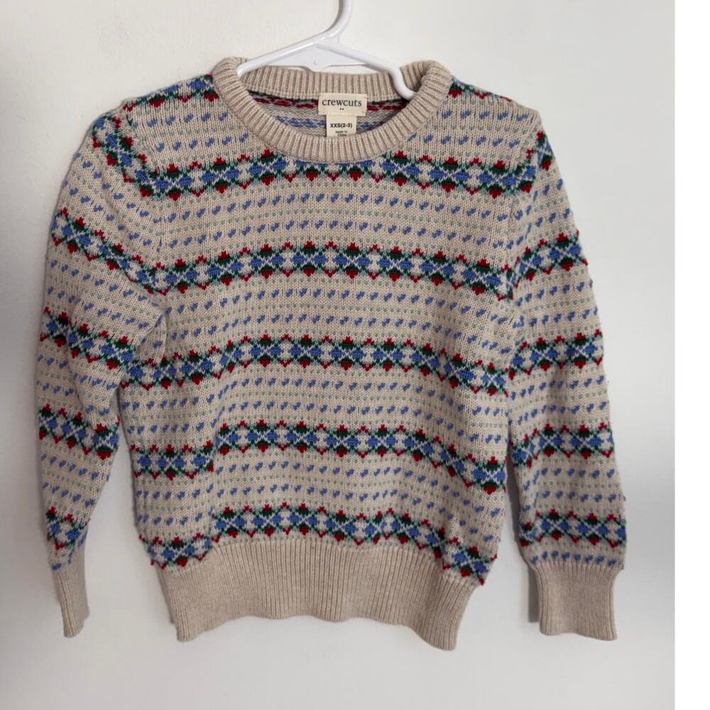 Crewcuts fair isle cotton sweater size XXS 2-3